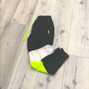 Black and neon joggers